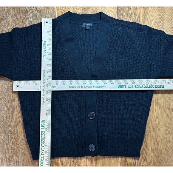 J. Crew Alpaca Blend Black Cardigan V Neck Sweater Sz S Premium Black Label Soft - Picture 3 of 9